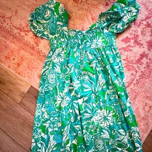 Lilly Pulitzer Dresses Puff Sleeve Dress In Green Print